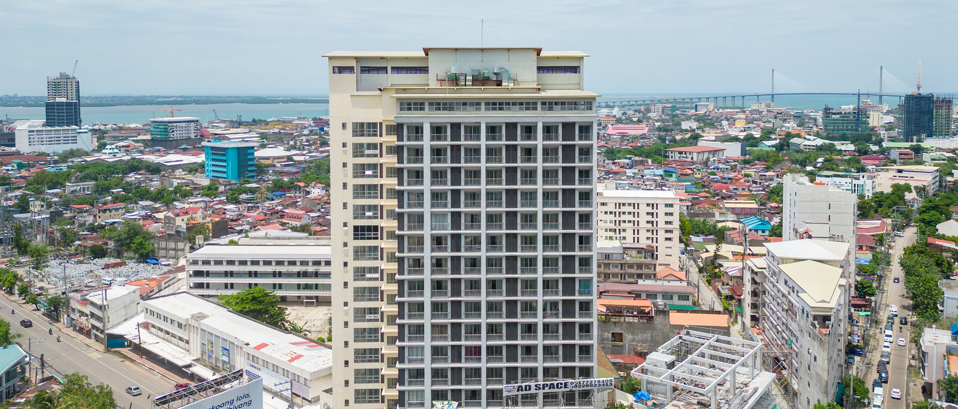 Exterior view of a modern city loft building in an urban setting